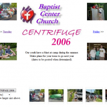 View "Baptist Center Church (BCC) website image slideshow screenshot"